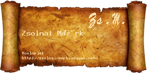 Zsolnai Márk névjegykártya